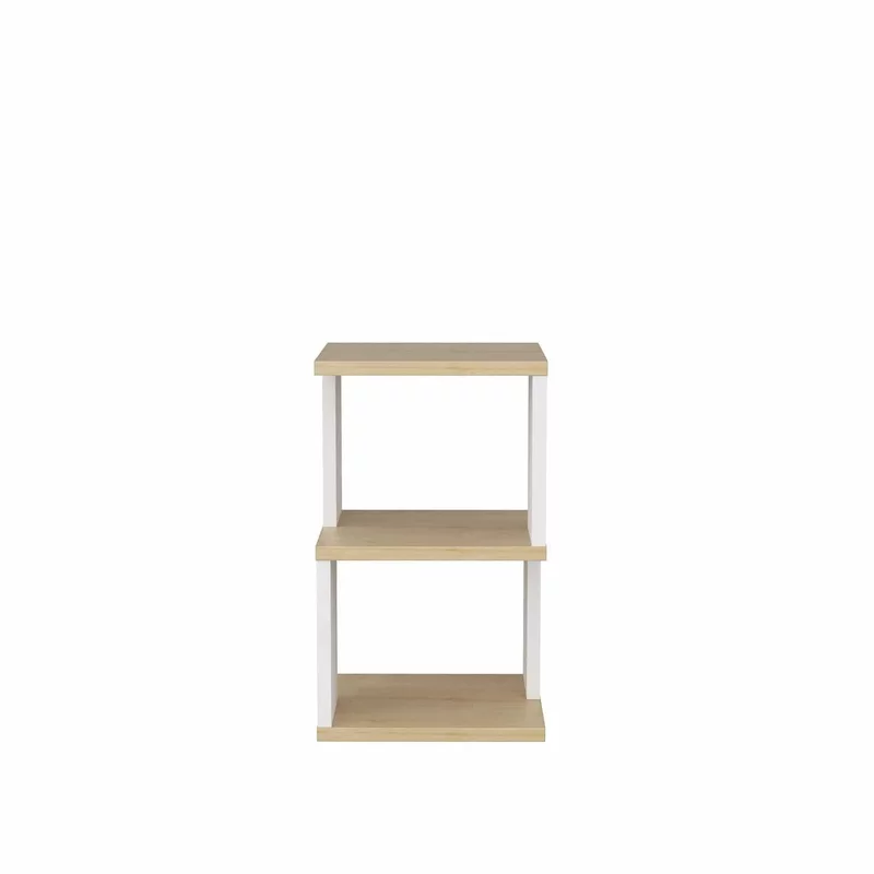 Noptiera din pal, Carter Stejar / Alb, l29,6xA29,6xH49,4 cm